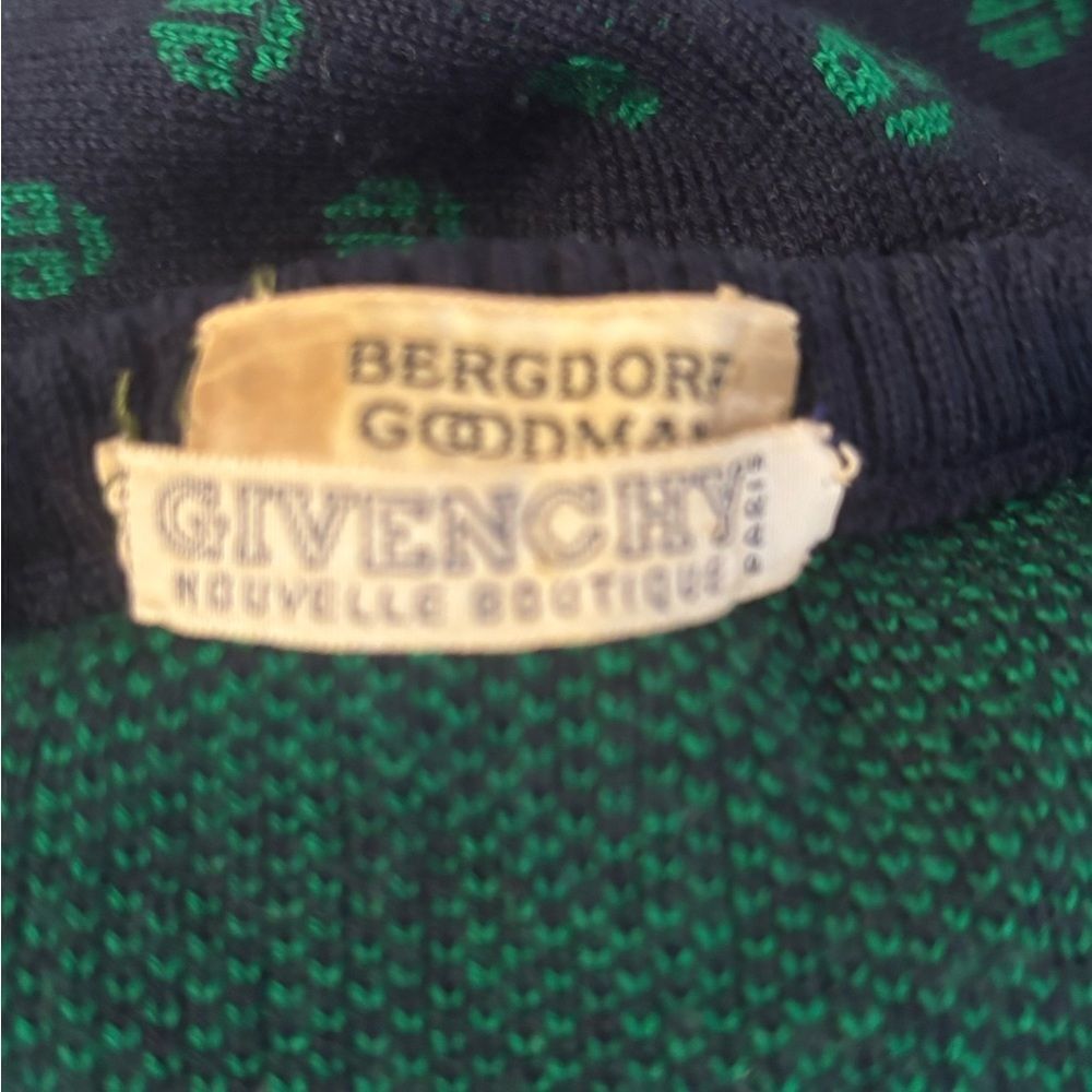 Givenchy Vintage bergdorf Goodman navy blue/green ladybug sweater size M - Picture 8 of 12